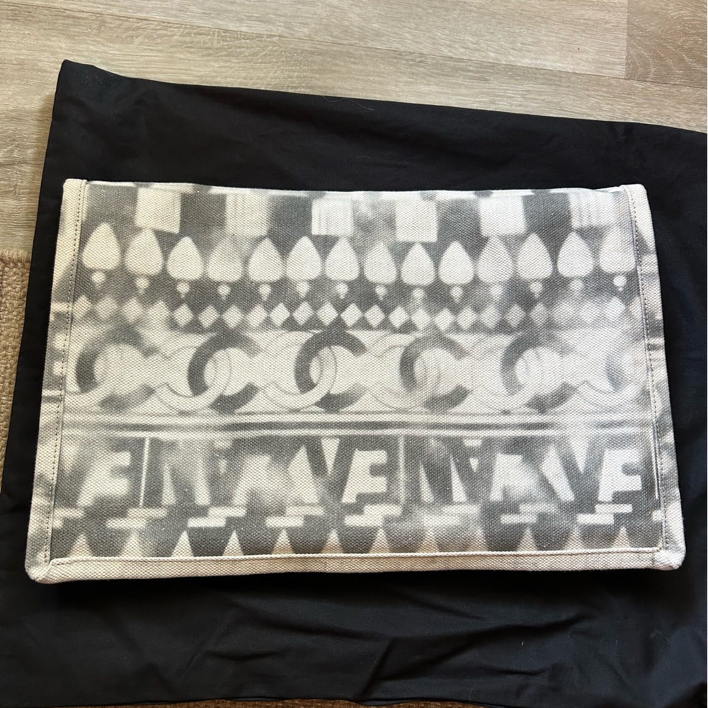 Chanel Iliad Greek Canvas Pouch Clutch - Picture 3 of 7